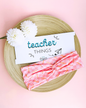 Teacher Twist Headband | Pencil Pink Fabric Headband