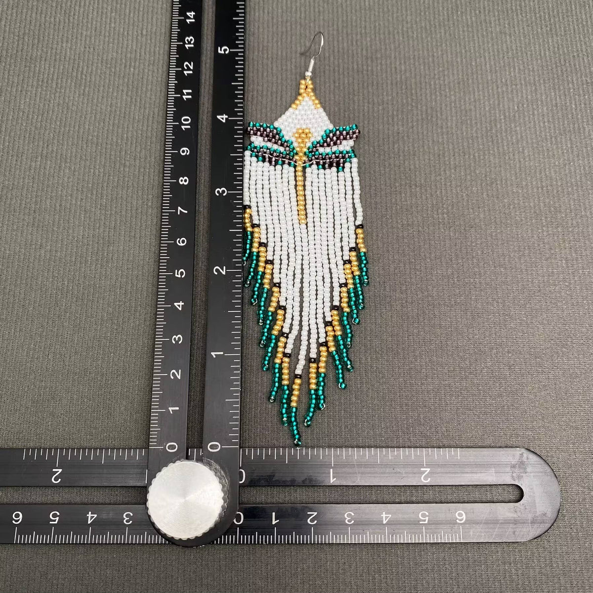 Bohemian Dragonfly Seed Beads Fringe Dangle Earrings - SB