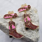 Cowgirl Boot Earrings - Pink