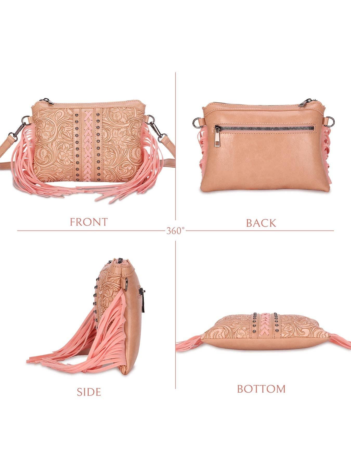 Dolly Fringe Crossbody - Pink