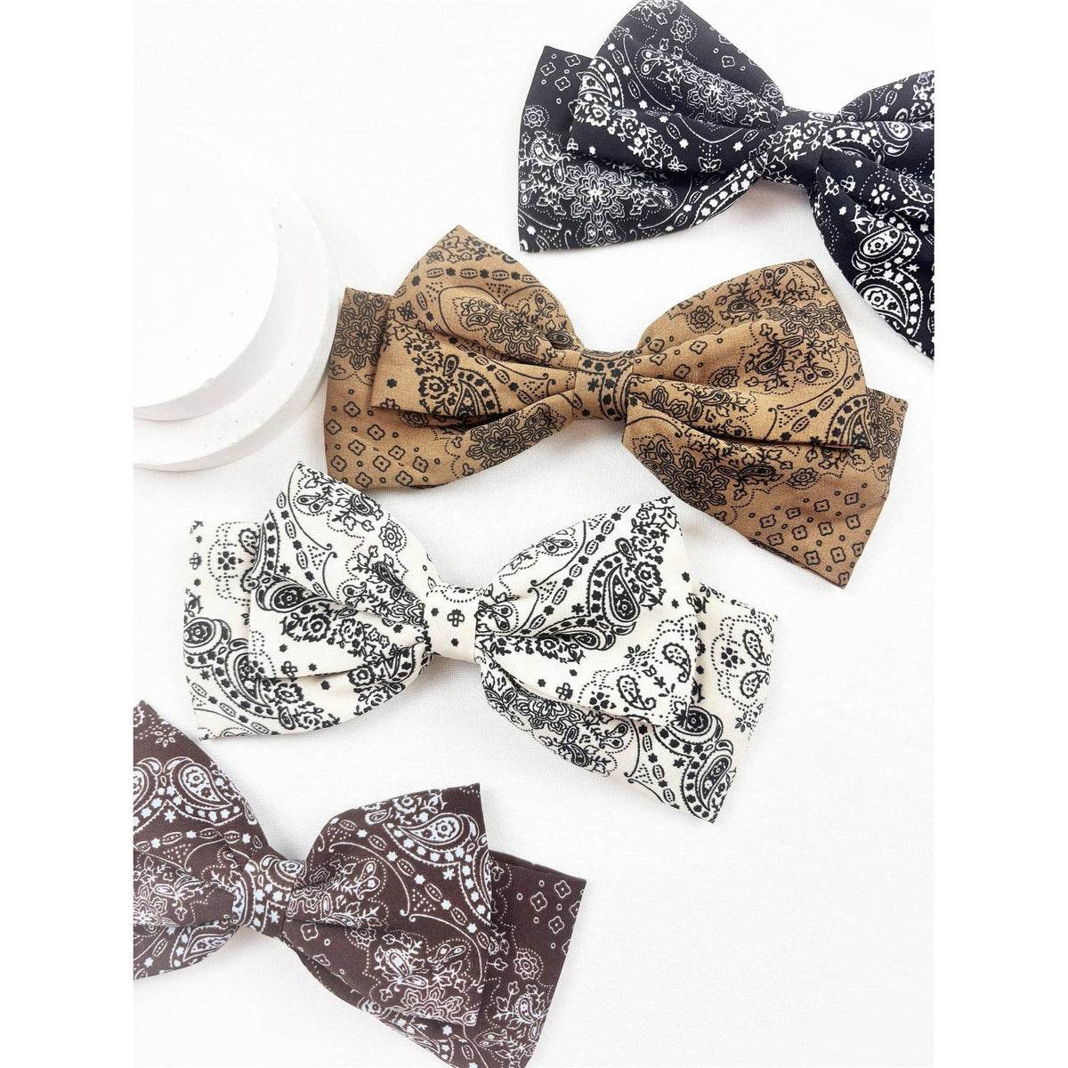 Paisley Bandana Pattern Bow Hair Clip: MIX COLOR / ONE(12)