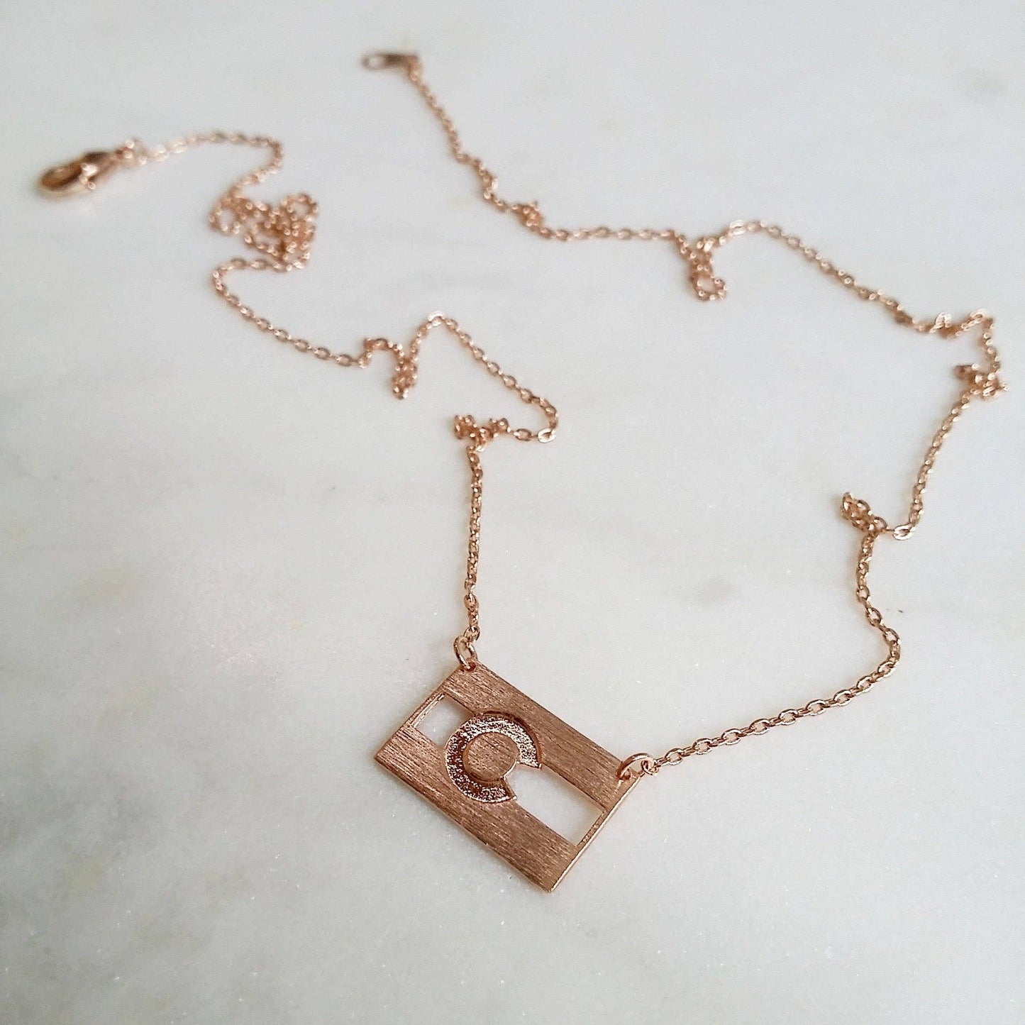 Colorado Flag Necklace: Silver