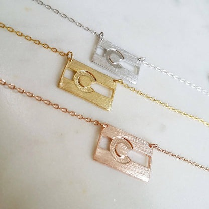 Colorado Flag Necklace: Silver