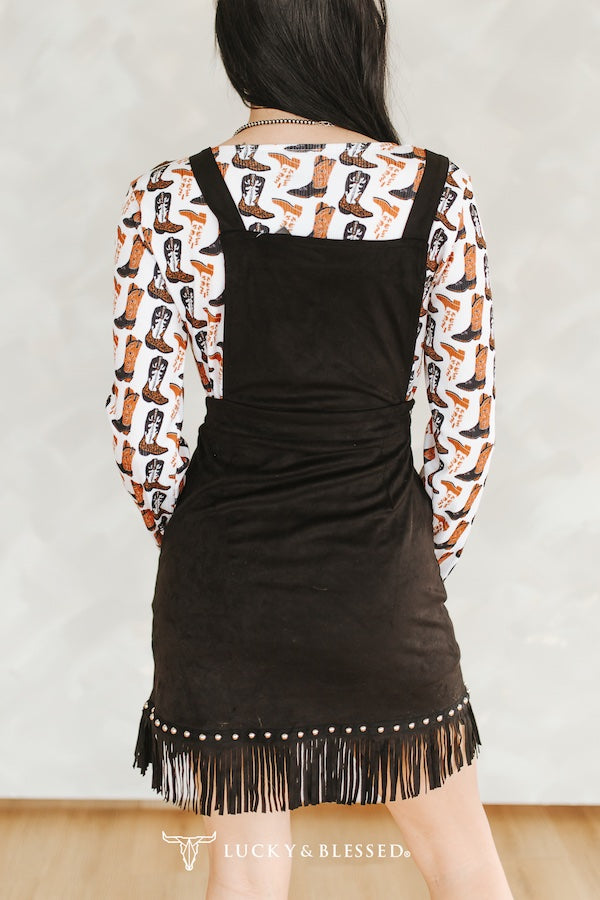 Black Diamond Fringe Dress