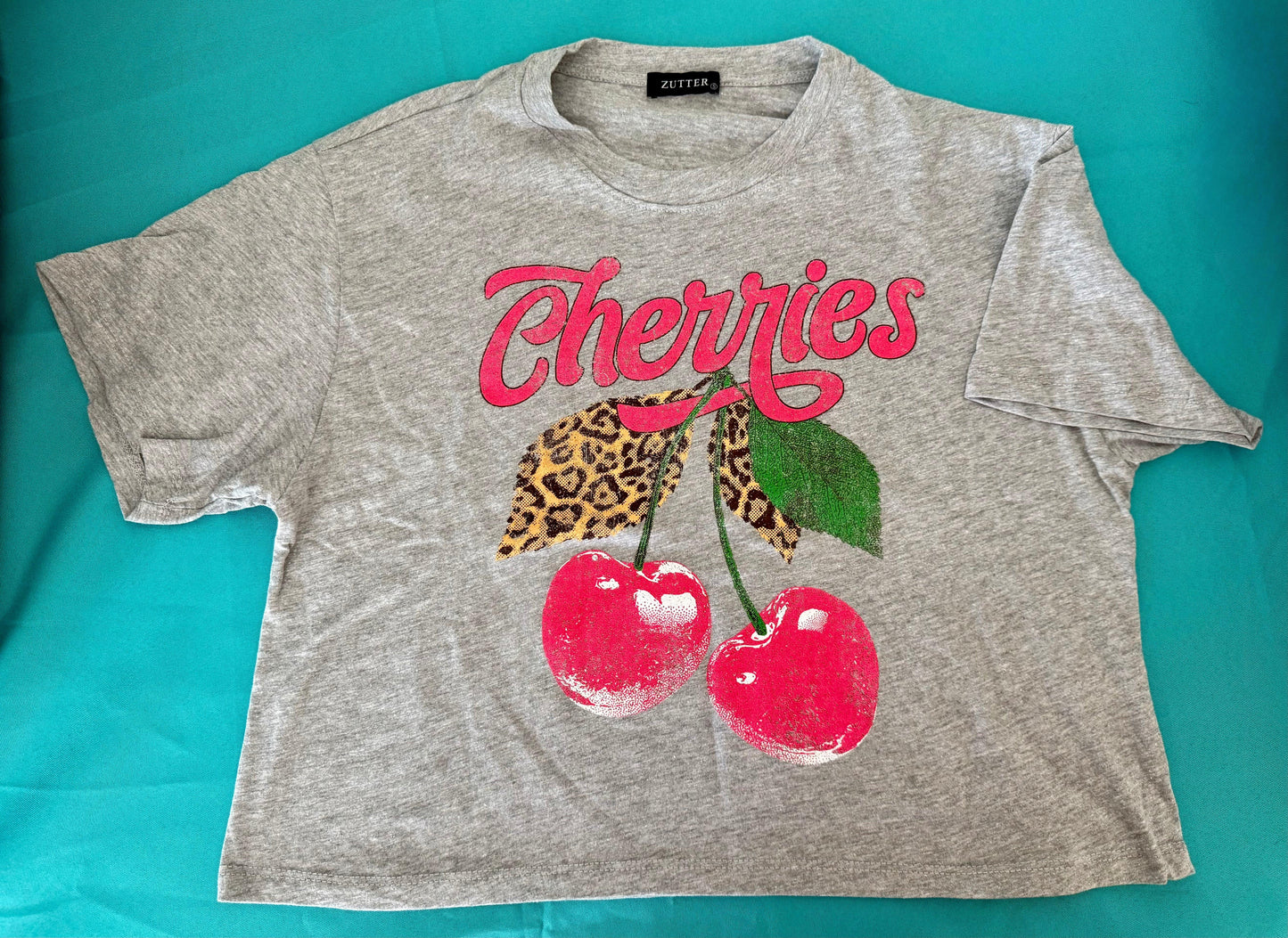 Cropped Cheetah Cherries T-Shirt