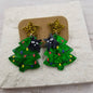 Barn Cat Christmas Tree Earrings