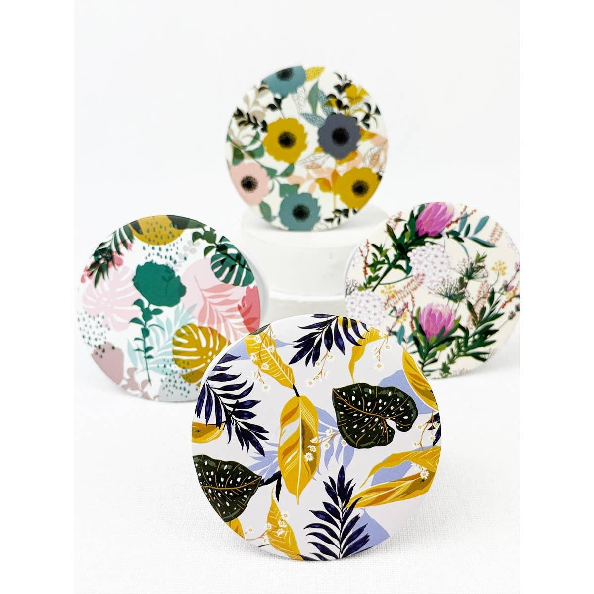 Tropical Leaf Compact Mirror