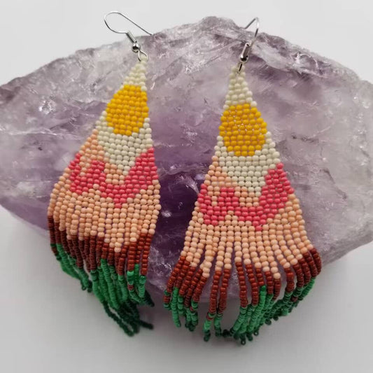 Mountain Sunset Fringe Earrings