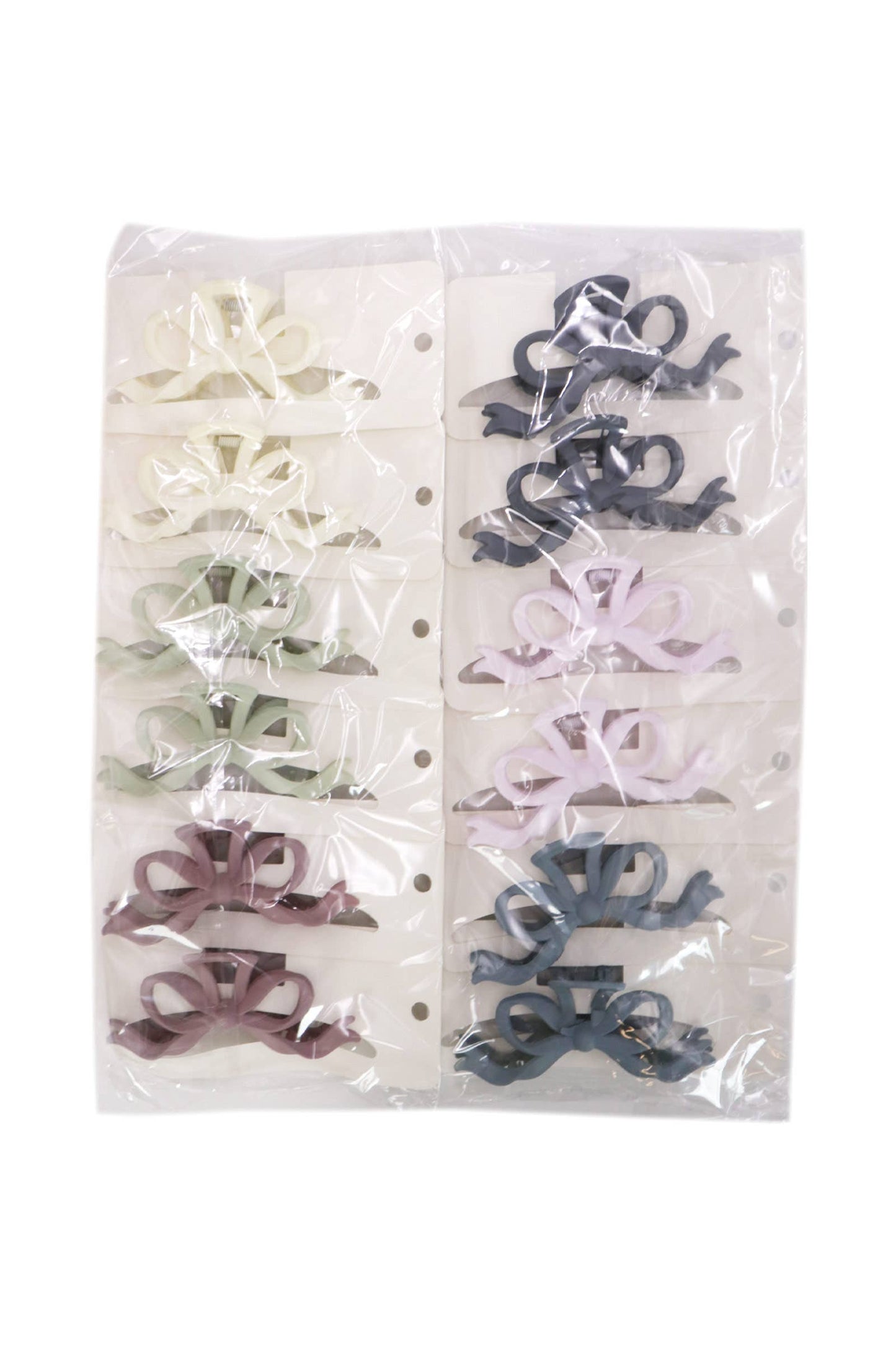 Matte Ribbon Bow Hollow Out Hair Claw: ASSORTED / ONE SIZE