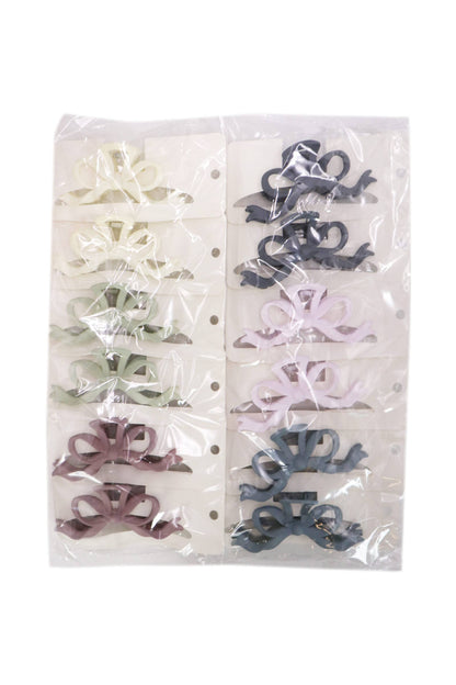 Matte Ribbon Bow Hollow Out Hair Claw: ASSORTED / ONE SIZE
