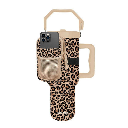 Brown Leopard Wholesale Tumbler Belt Bag: Brown