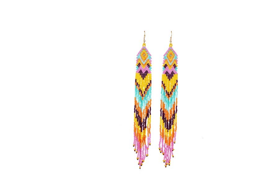 Beaded Dangling Tribal Fashion Earring
