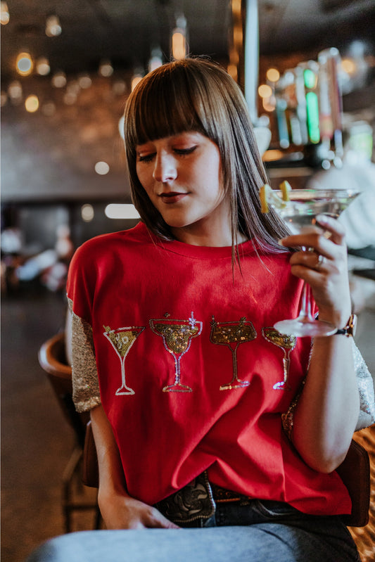 Cocktail Time Crop Tee
