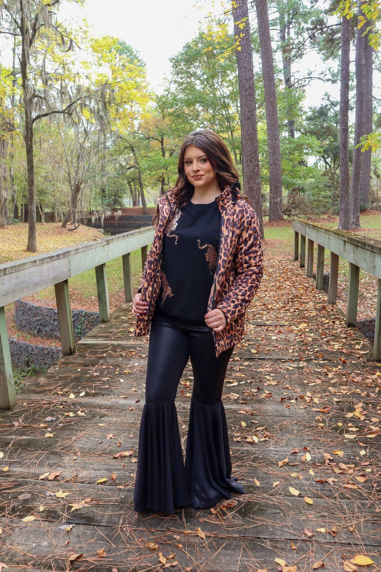 Obsidian Metallic Black Bell Bottom