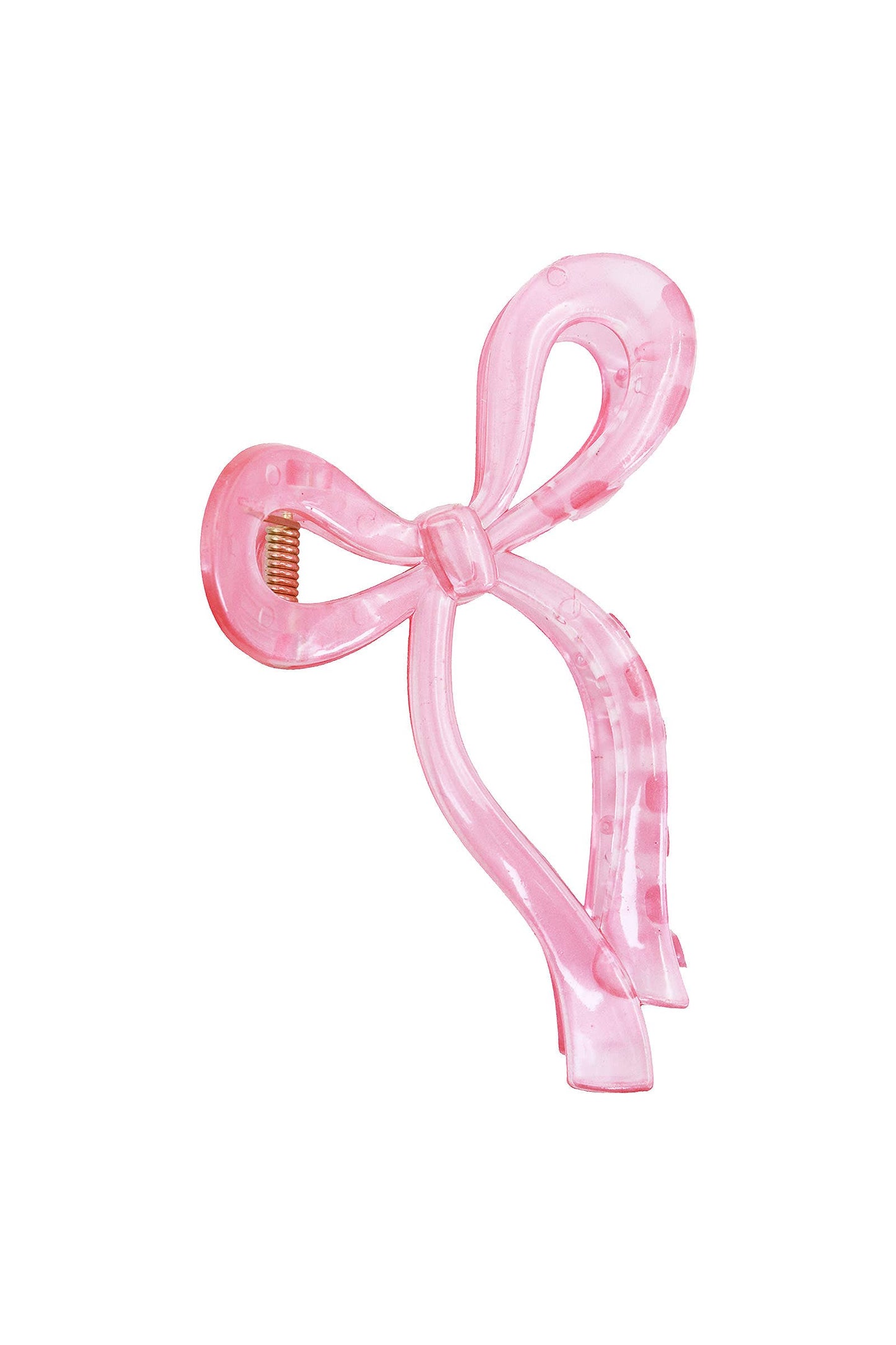 Pastel Jelly Clear Wavy Ribbon Bow Hair Claw: ASSORTED / ONE SIZE