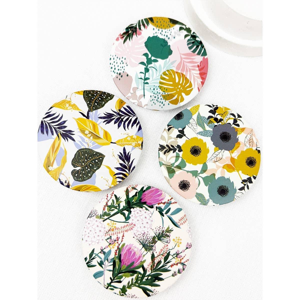 Tropical Leaf Compact Mirror