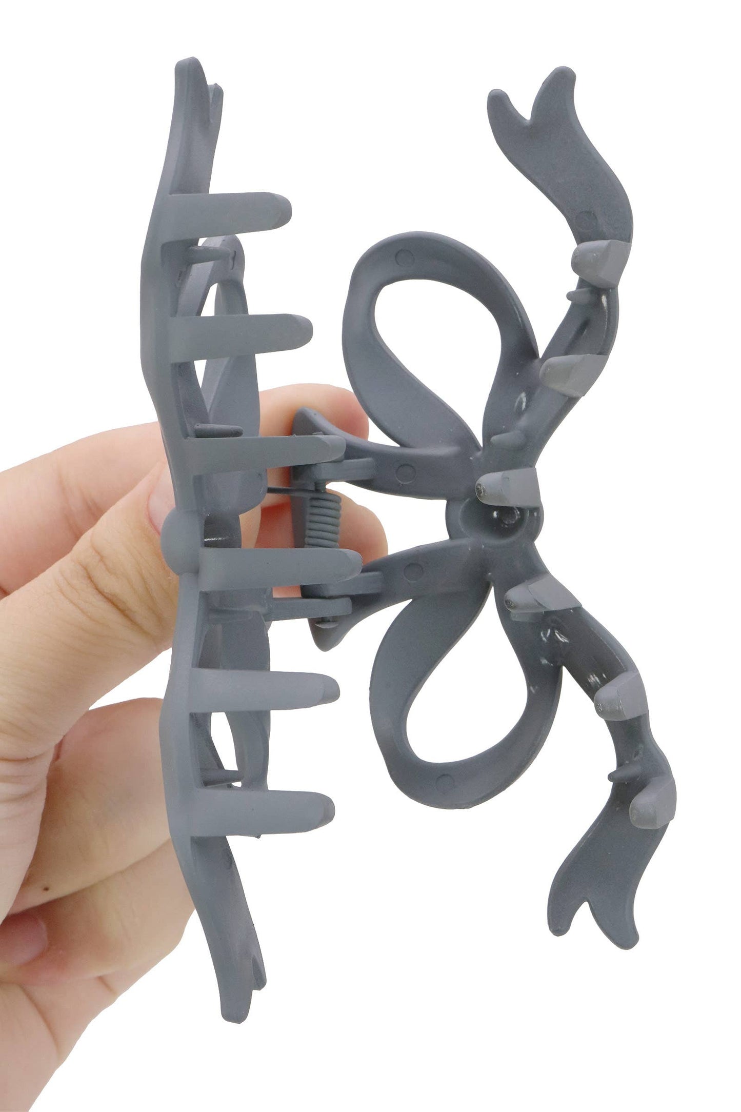 Matte Ribbon Bow Hollow Out Hair Claw: ASSORTED / ONE SIZE