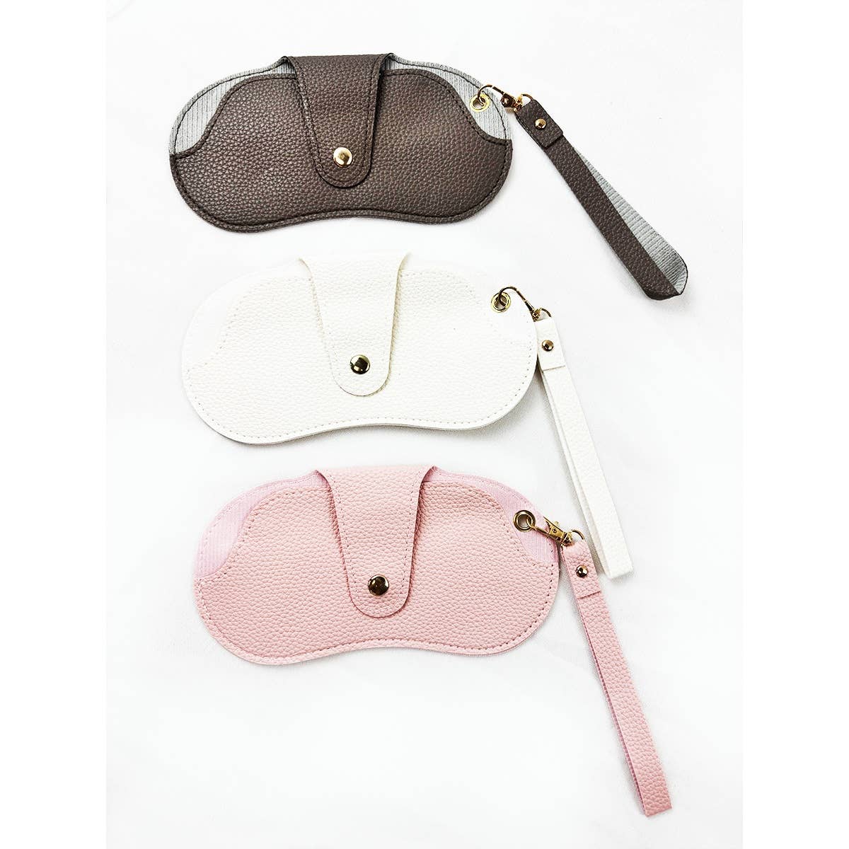Faux Leather Eyeglass Case with Wristlet Strap: MIX COLOR / ONE(12)