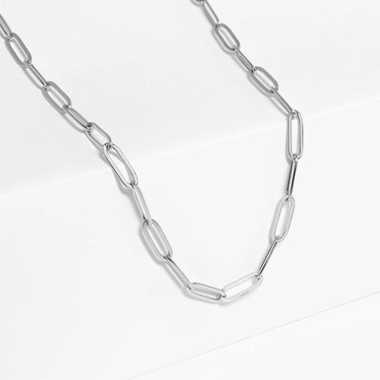 Horizon Paperclip Necklace - Silver