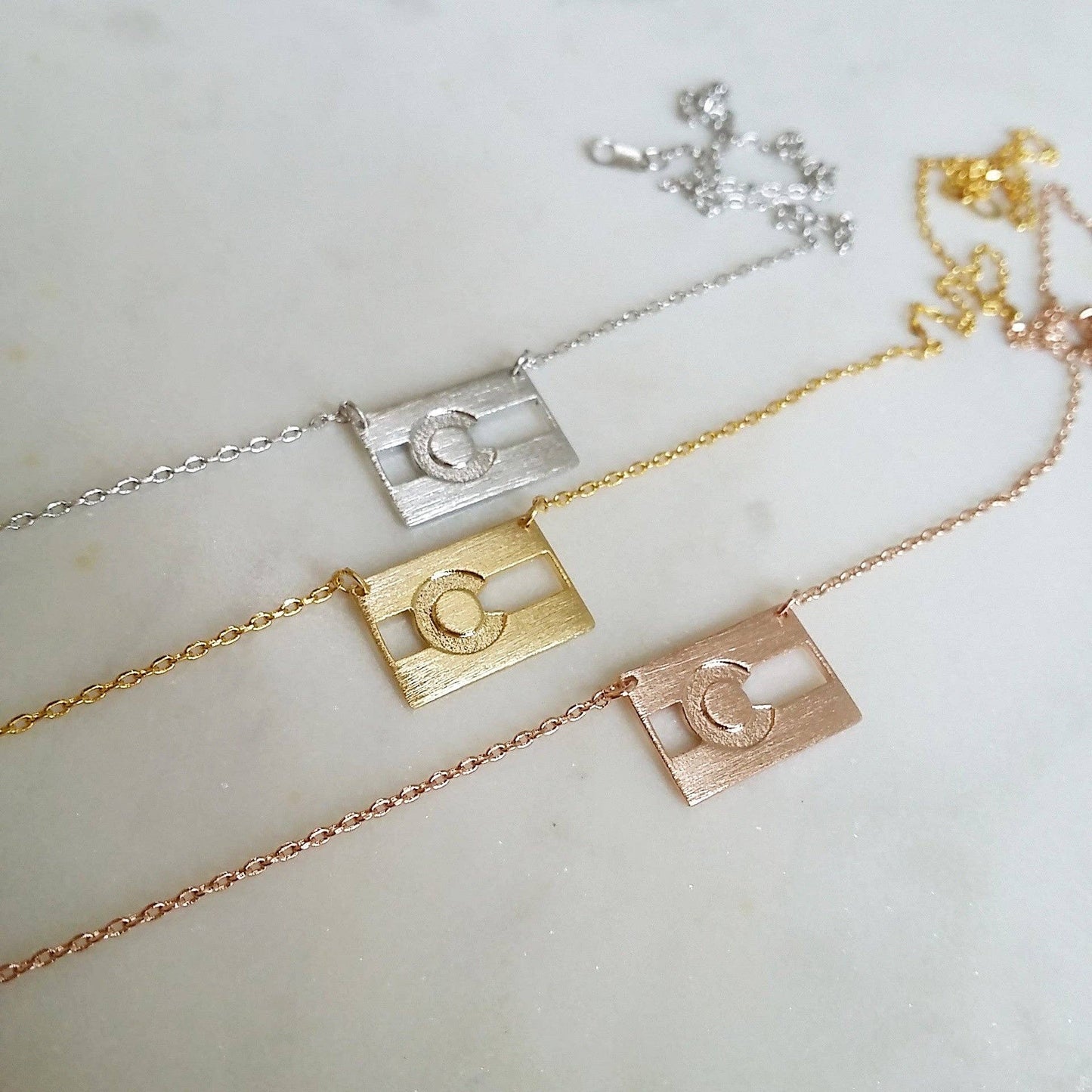 Colorado Flag Necklace: Gold