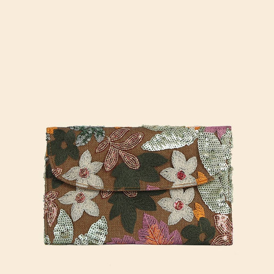 Floral Sequin Clutch