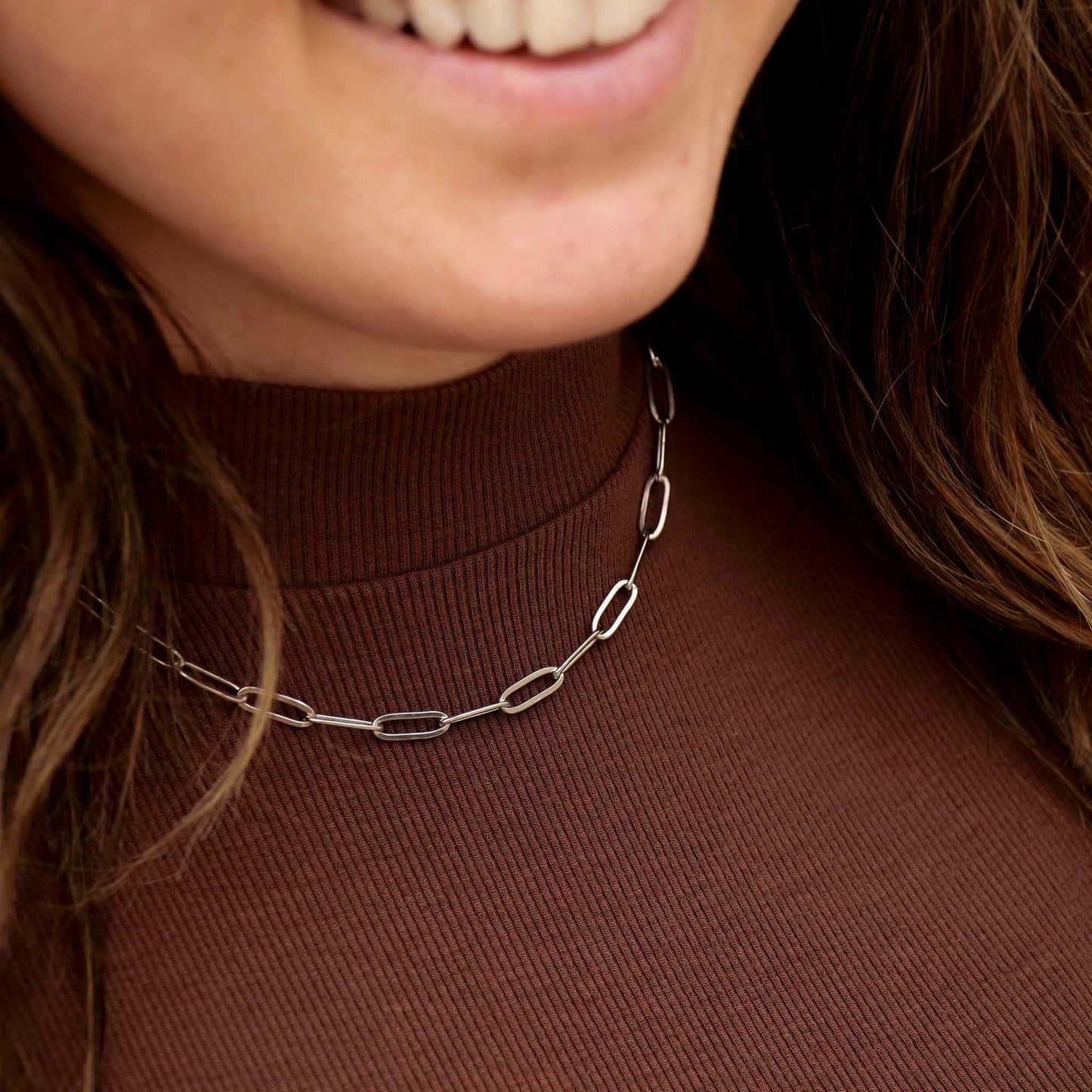 Horizon Paperclip Necklace - Silver