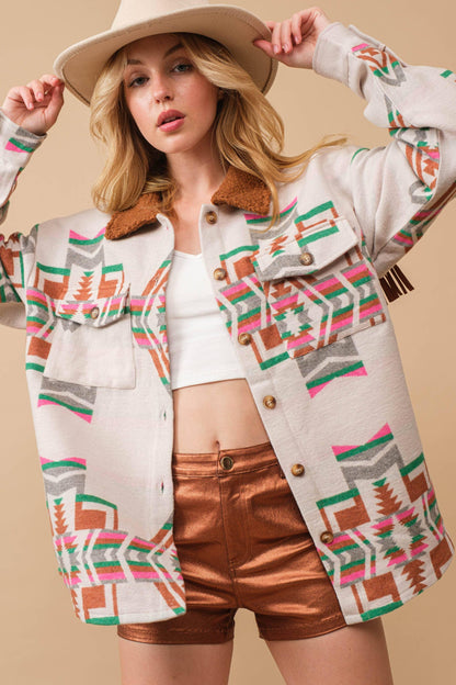 Beth Sherpa Western Shacket