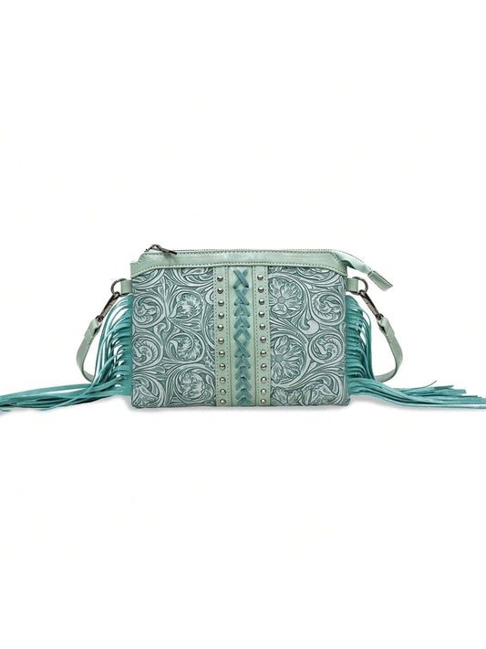 Dolly Fringe Crossbody - Teal