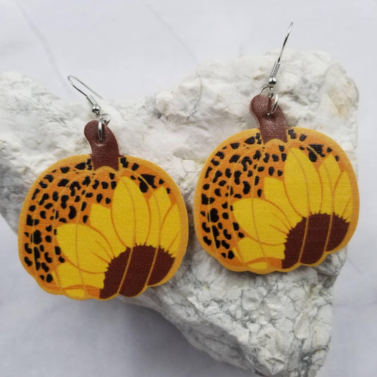 Sunflower Pumpkin Earrings