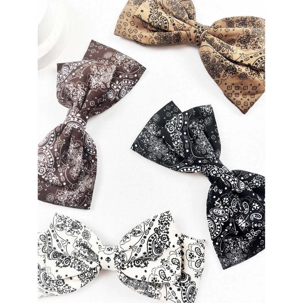 Paisley Bandana Pattern Bow Hair Clip: MIX COLOR / ONE(12)