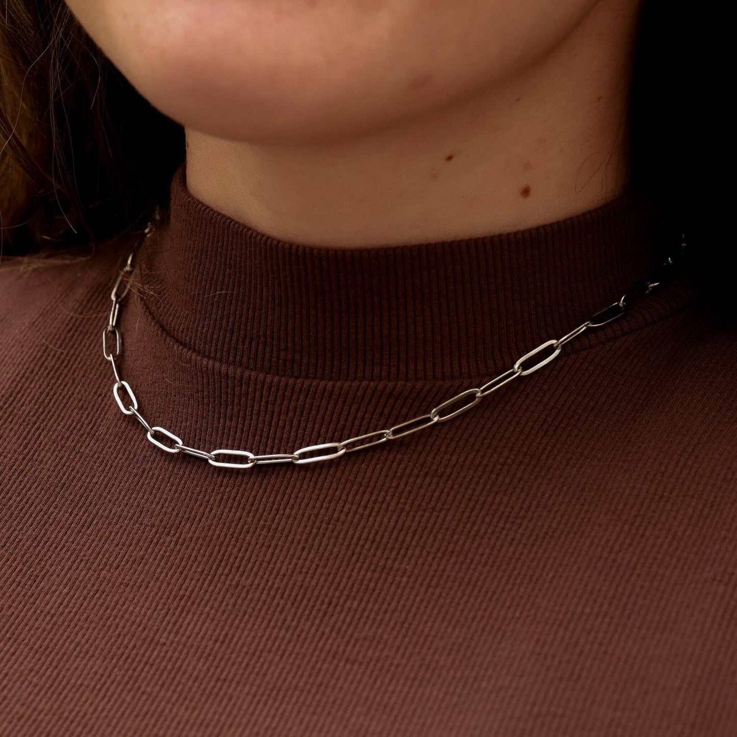 Horizon Paperclip Necklace - Silver