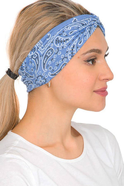 Classic Turban Twist Paisley Bandana Headbands