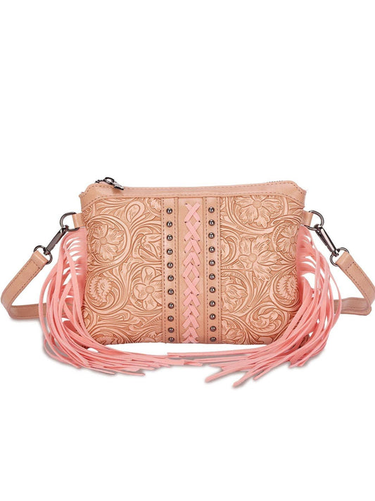 Dolly Fringe Crossbody - Pink