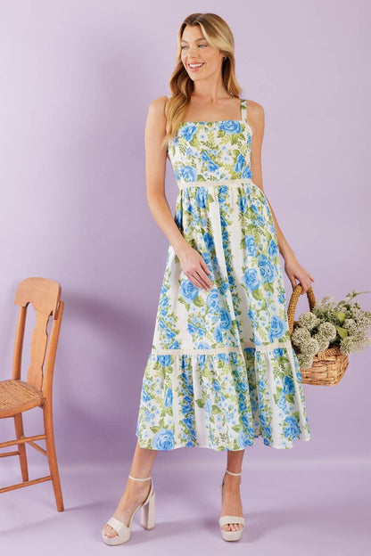 A printed woven midi dress - ID22040: IVORY / Contemporary / M