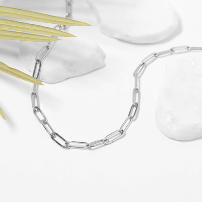 Horizon Paperclip Necklace - Silver