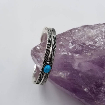 Turquoise Feather Cuff