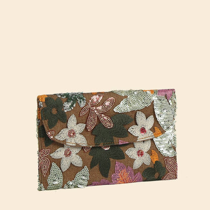 Floral Sequin Clutch