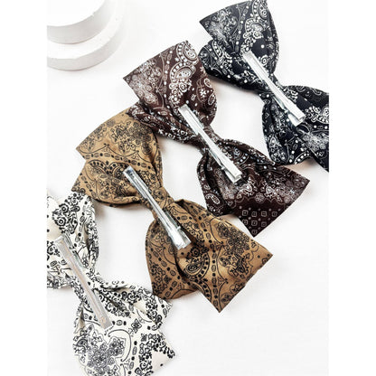 Paisley Bandana Pattern Bow Hair Clip: MIX COLOR / ONE(12)